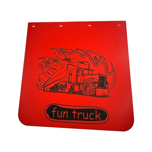 Image of BST BSSP 2PCS 24 inchx24 inch Red Straight Heavy Duty Polymer Mud Flaps, Universal Splash Mud Guard Mudflap for Semi Trucks Tractor Trailer