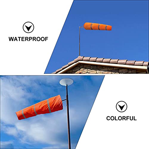 Cabilock 2Pcs Durável Rip- Stop Fluorescente Biruta Biruta Com Reflexivo Cinto Laranja Vento Saco de