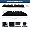 Hexara Ergonomic 3D Air Seat Cushion, Inflatable Airplane Seat Cushion for Long Flights, Travel Cushions for Office, Car, Wheelchair, Adjustable Comfort with Built-in Air Pump(Black)