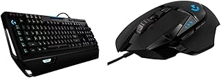 Logitech G910 Orion Spectrum Illuminated Mechanical Gaming Keyboard, Black & G502 HERO High Performance Wired Gaming Mouse, On-Board Memory, PC/Mac - Black