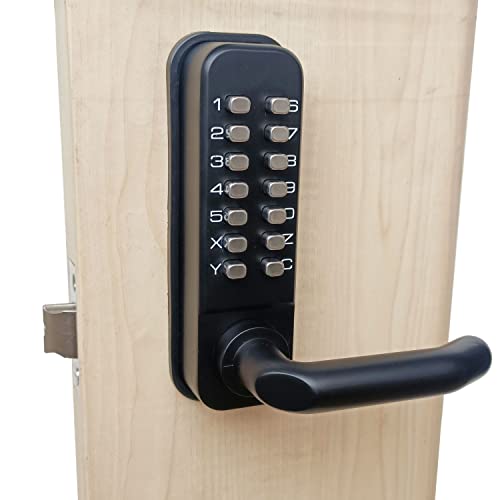 ShouSiFang Codelocks Serrure de porte étanche avec bouton-poussoir numérique, sans clé, alliage de zinc - noir