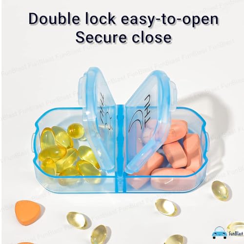 Image of FunBlast Pill Organizer Box - 2 Times A Day 7 Day Pill Box Holder, Portable Medicine Case with Separate Compartments, Tablet Container for Daily, Medicine Organizer Box