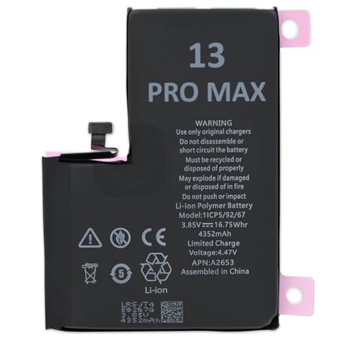 OnlyTech - Batterie Premium de Remplacement pour iPhone 13 Pro Max - 4352mAh - avec adhésif