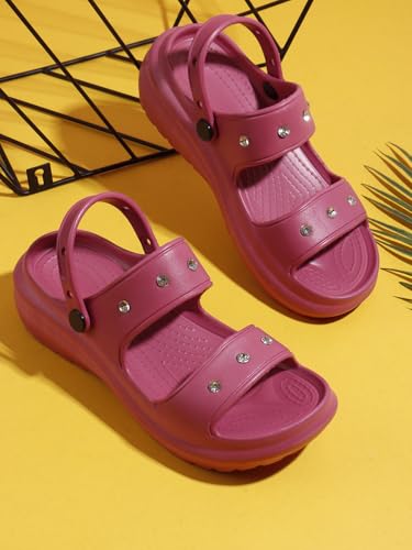 Image of Sukun DMD-KIA Women's Clogs /Sandals with Adjustable Back Strap Ultra Soft & Flexibility Anti Skid Comfortable Waterproof Daily Mules Clogs /Sandals for Women