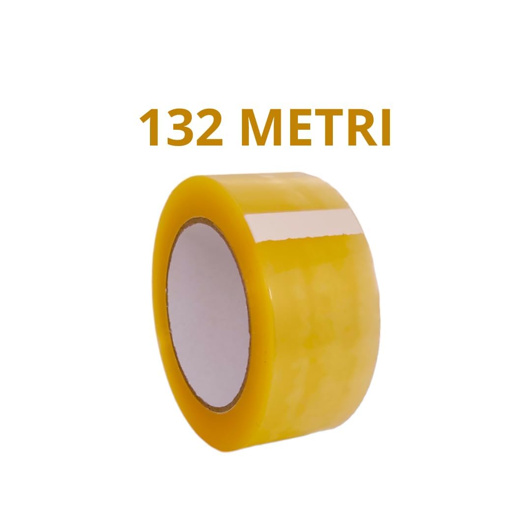 Nastro Adesivo Trasparente - 36 Rotoli - 132 Metri a rotoli 1584 Metri Totali - Made in Italy Alta Qualità - Adesione Superiore per Imballaggi, Spedizioni e Artigianato