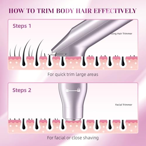 Recortadora de bikini para mujer con cabezales intercambiables y afeitadora corporal IPX7 5