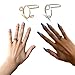 OCSlides Wudu Nail Rings Non-Tarnish, 10PCS Adjustable No Glue No Adhesive Women Gift Ring Set for HALAL NAIL Art Decoration (Gold (10 Pieces))