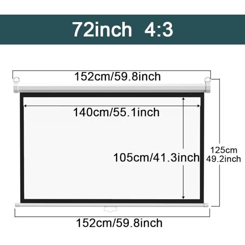 Pantalla Proyector Manual 72 Pulgadas 4:3 miniatura 7