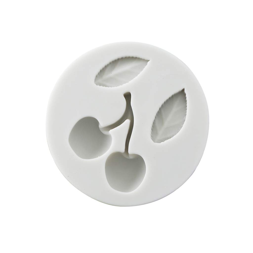 fatteryu Cherry Leaves Silicone Mold Fondant Chocolate Mould Cake Sugarcraft Decor Tool