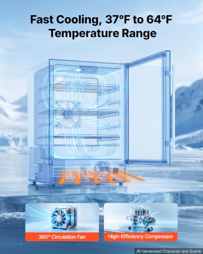 Image of VEVOR Outdoor Beverage Refrigerator, 24 Inch Undercounter Drink Fridge