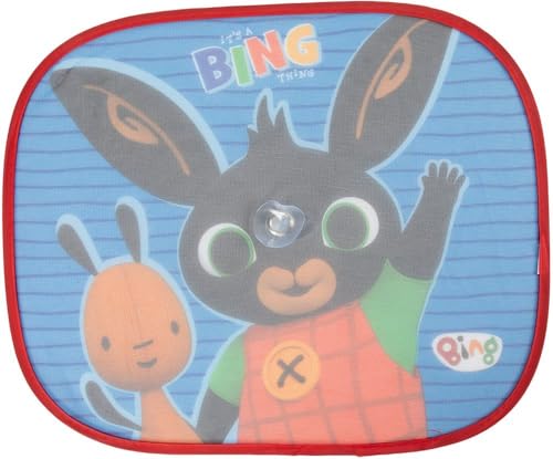 Tataway Coppia Tendine Laterali Parasole Auto Bing 44X35 Cm – Protezione Solare Per Bambini Con Grafica Bing E Flop Su Fondo Blu - 3