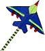 Hengda Kite Long Tail Cartoon Fighter Kites the Plane Kite for Children 1.5m with Flying Line-Blue