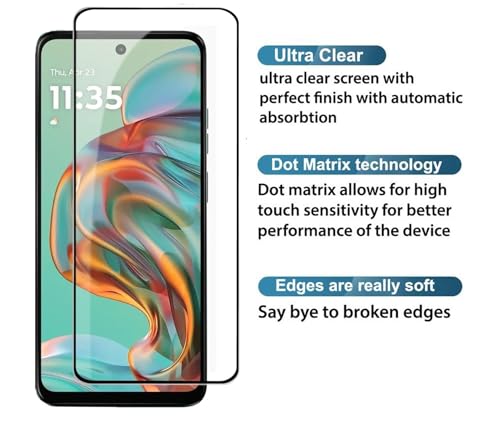 Image of HD Tempered Glass Screen Protector Compatible for Moto G45 5G, Moto G34 5G with Edge to Edge coverage and Easy Installation kit
