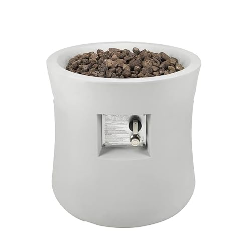 Umbra Tulip MgO Outdoor Garden Propane Gas Fire Pit Burner, Smokeless Firepit, Patio Furniture Heater with Bowl, with Lava Rocks & Cover