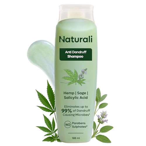 Naturali Anti Dandruff Shampoo with Sage & Salicylic Acid | No Sulphate No Paraben Shampoo | Calms Itchy Scalp | Exfoliates flaky scalp | Soothes Inflammation | 100 ml