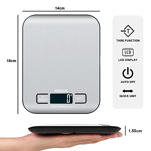 Brastoy Balança Digital Cozinha Aço Inox 1g a 10 kg Alta Precisao Casa Comida