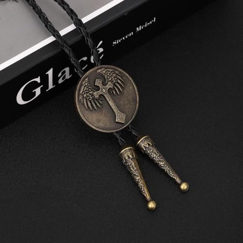 Image of USA 250th Anniversary Western Cowboy Patriotic Eagle Bolo Tie | Premium braided leather, anti-tarnish alloy pendant, adjustable sliding clasp, patriotic bolo tie for USA 250th Anniversary