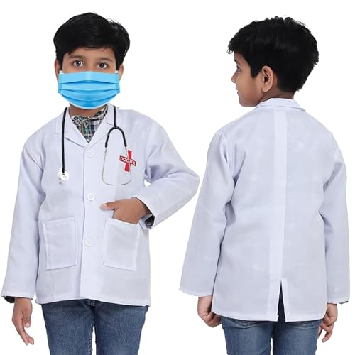 Image of doctor coat for kids | nurse costumes for girls fancy dress competition for age group 3 to 12 yrs