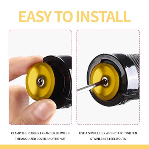 Image of 2 Pack Aluminum Bike Handlebar End Plugs Bike Bar End Grips Expanding Locking Bar End Caps for Drop Bars, Expandable Adjustable Locking End Caps