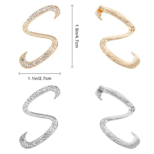 Image of Letter Brooch Pins, Alloy Lapel Pin Gold and Silver for Women, Girls, Men