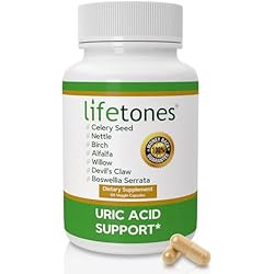 Uric Acid Cleanse & Support Supplement – Daily Uric Acid Flush with Celery Seed, Nettle, Birch, Alfalfa, Devil’s Claw, Boswellia & White Willow – Joint Support & Kidney Cleanser – 60 Vegan Capsules