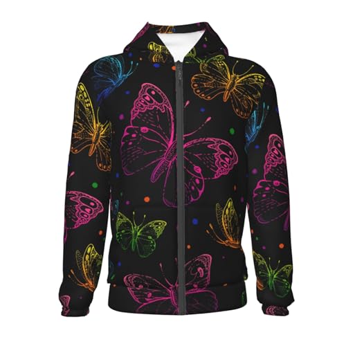 Butterfly Kid Hoodies Boys Zip Up Sweatshirts Girls Pullover with Pocket2