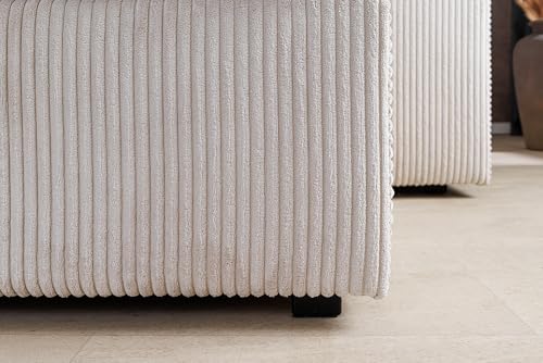 Riess Ambiente Design Ecksofa Atmosphere XL 245cm - Beige - Cord Federkern 3-Sitzer inkl. Kissen Eckcouch Couch Sofa – Bild 8