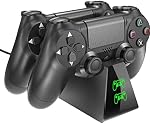 PS4 Contrôleur Chargeur,PS4 Poste de rechargeur double contrôleur pour PS4Dual Chargeur avec écran d'affichage de l'état de charge pour PS4 Mince / PS4 Pro Contrôleur(indicateur vert+rouge)