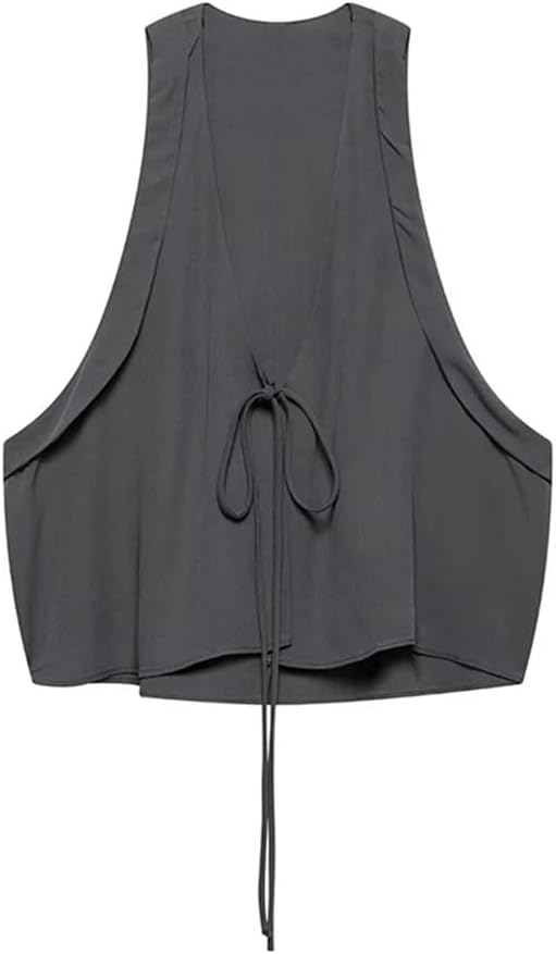 Women's Bow Tie Retro V-Neck Sleeveless Tank Top