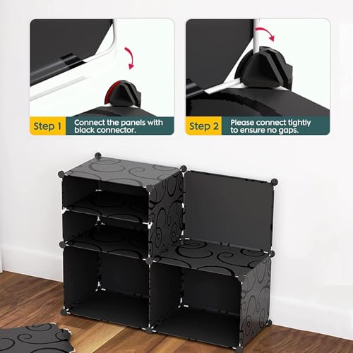 Image of Strassis Design Plastic Shoe Rack for Home with Door, 6 Door 12 Shelf | DIY Shoe Stand Organizer Cabinet for 24 Pairs Storage | Portable Slipper & Chappal Stand