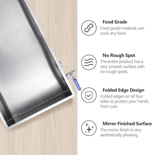 Image of Marada Maple Syrup Evaporator Pan with Dual Interface Steam Table Pan,304 Stainless Jam Food Chafing for Home, Outdoor, Cooking (30 inchL x 20 inchW x 6 inchH)