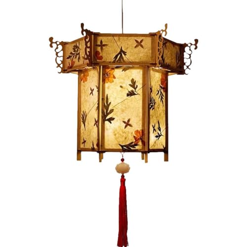 pp supm 1set DIY Handmade Flower Paper Lantern Set Vintage Chinese Style Flower Light Portable Lamp Festival Glowing Lanterns Gift