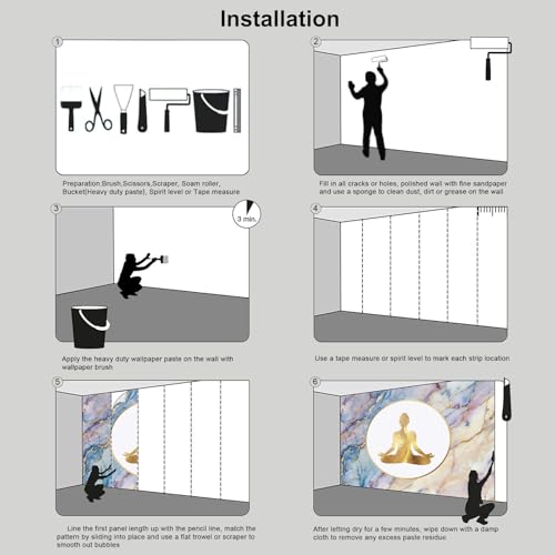 Papier peint silhouette méditation pour chambre cocon de sérénité