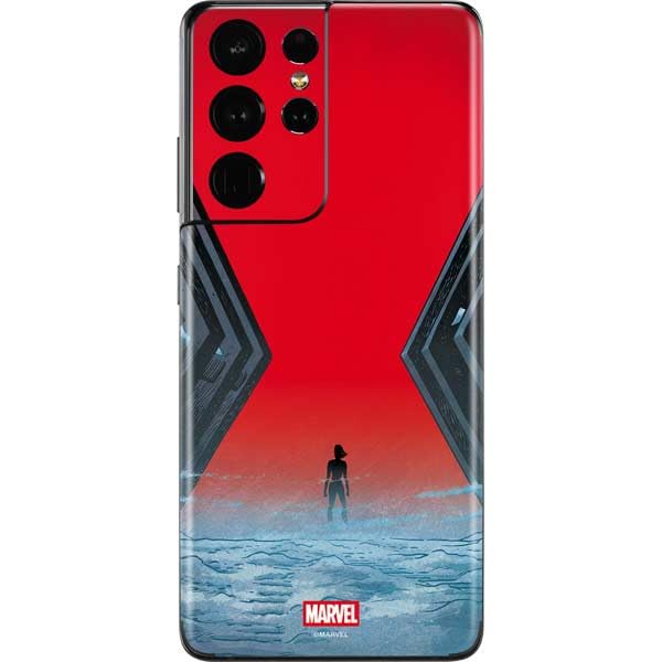 Skinit Decal Phone Skin Compatible with Galaxy S21 Ultra 5G - Officially Licensed Marvel Black Widow No More Secrets Design