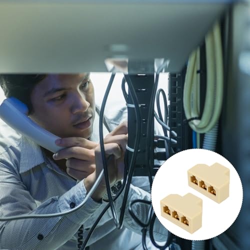 Divisor telefónico RJ11 de 3 puertos adaptador de línea fija blanco pack de 2 6