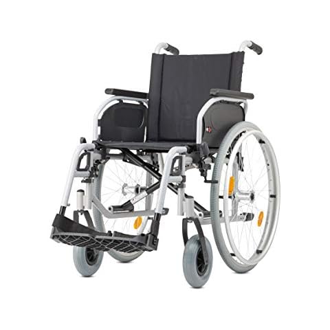 Bischoff&Bischoff S-Eco 300 Rollstuhl, faltbar, Reise-Rollstuhl mit Steckachsensystem, Transport-Rollstuhl für zu Hause und unterwegs, 49cm Sitzbreite Cover
