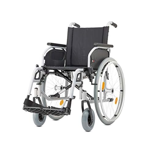 Bischoff&Bischoff S-Eco 300 Rollstuhl, faltbar, Reise-Rollstuhl mit Steckachsensystem, Transport-Rollstuhl für zu Hause und unterwegs, 49cm Sitzbreite