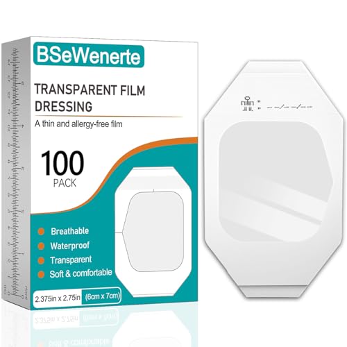 Transparent Film Dressing 100 Packs 2.37 x 2.75 Waterproof Clear Bandages for Tattoo Aftercare Bandage Scar Therapy Wound Care