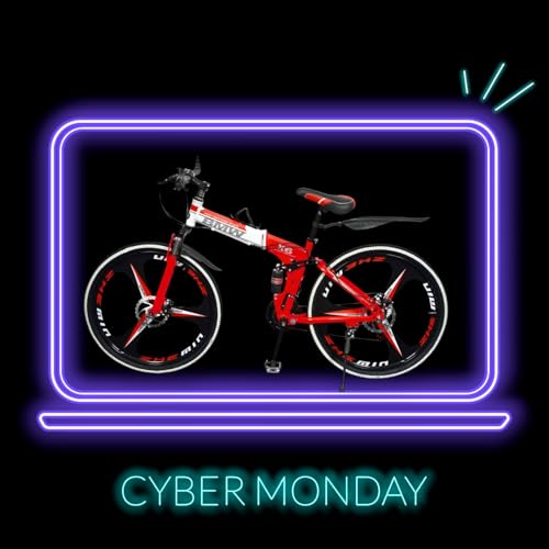 Image of Amaze Kai Dual Suspension Bikes Bmv Foldable Gear Cycle for Men with 21 Speed Gear 3 Spoke | Folding Mountain Bike with Double Disc Break & Mac Wheel, 26 Inch (red)