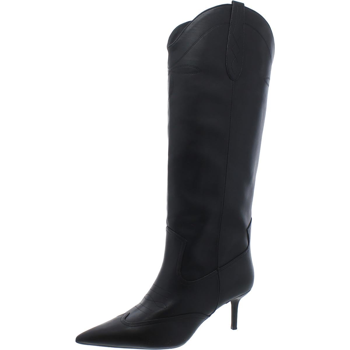 INC Womens Hayleigh Faux Leather Knee-High Boots Black 9 Medium B M
