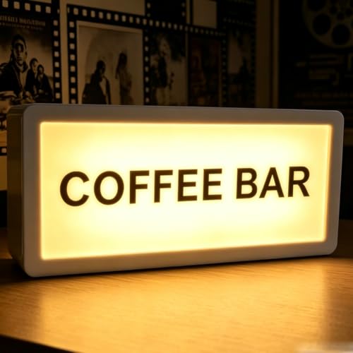 COFFEE BAR Sign Neon Light Box Coffee Bar Decor Desk Light