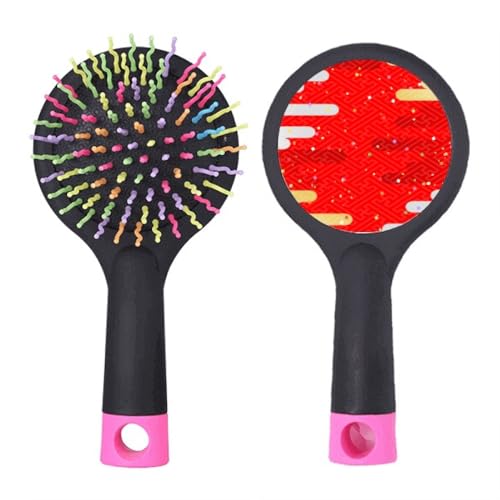 Brosse démêlante Nuages Geometry Red anti-casse à coussin d'air salon