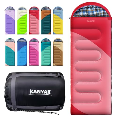 Camping Sleeping Bag, 32℉ Sleeping Bags for Adults Kids Teens