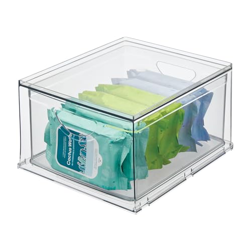 iDesign Clear Plastic Storage Drawer, Stackable Organizer for Bathroom Counter, Vanity, or Under-Sink