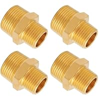 YRAKOZIN [4 Stück] Messing Reduziernippel - 1\ x 3/4\ AG/AG, Außengewinde Ø33mm x Außengewinde Ø26.5mm, Trinkwasser Geeignet, Sanitär-Anschlussstücke, Zubehör für Wasserschlauch
