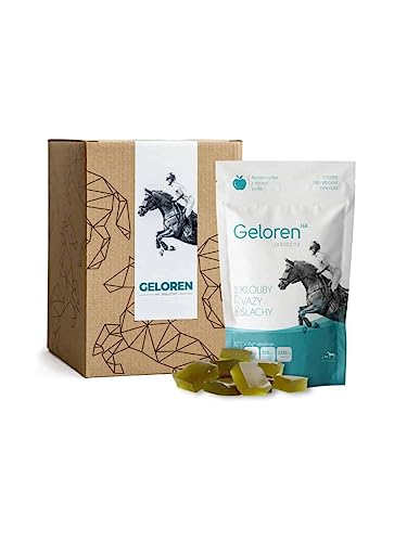 Geloren HA - Acido Ialuronico - Cubetti di Gelatina Naturale per Cavalli, per fornire legamenti e articolazioni con sapore di ciliegia (confezione singola)