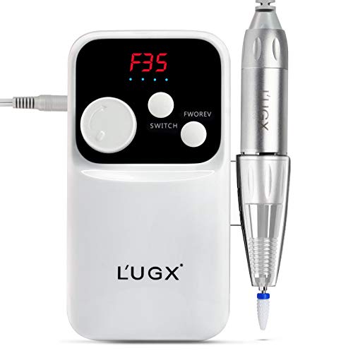 L'UGX White Nail Drill, 35000 RPM Electric Nail File, Professional Acrylic Nail Machine, Efile Cordless Portable, Beautiful Shape, Intelligent, High-grade Nail Tools