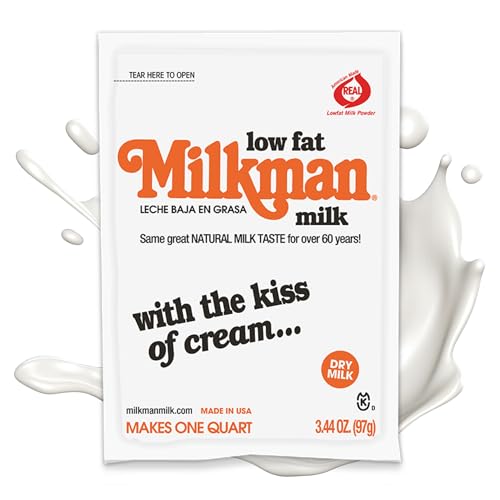 Milkman Low-Fat Milk - Instant Dry Milk Powder Packets - For Coffee, Baking, or Travel - Just Add...