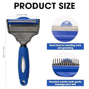 Desheddinator Pet Grooming Tool Brush for Dogs, De-shedding Mat Remover for Cats, Dog Rake for Long Hair, Cat Shedding Undercoat Supplies, Dematting Matted Haired Pets, Groomer for Horses (Blue) Desheddinator Pet Grooming Tool Brush for Dogs, De-shedding Mat Remover for Cats, Dog Rake for Long Hair, Cat Shedding Undercoat Supplies, Dematting Matted Haired Pets, Groomer for Horses (Blue)