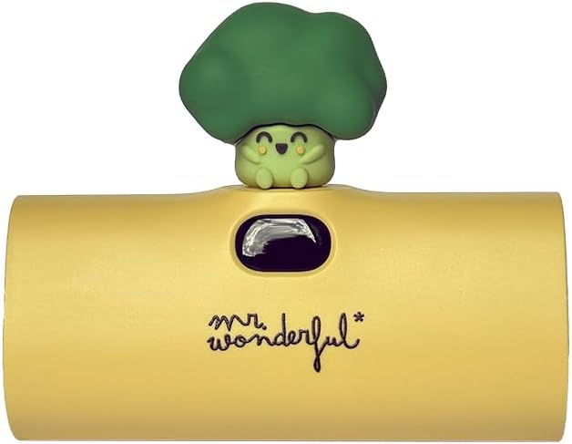 Mini Power Bank 5000mAh Mr Wonderful Brócoli con Carga Rápida USB-C
